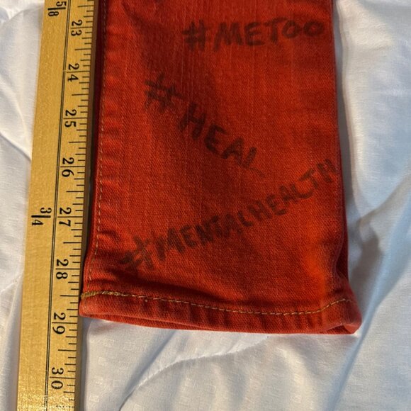 Hashtag True Religion Jeans Waist 30X29 Inches Straight Red - Picture 8 of 11